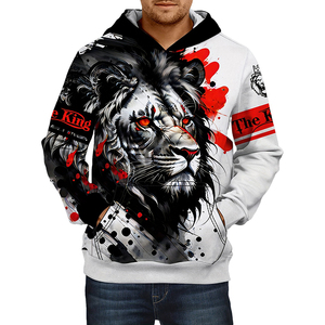 High Quality Custom Heavyweight Tiger Print Sublimation Hoodie Pullovers US/EU Size Essential Hooded Pullover Wholesale Custom
