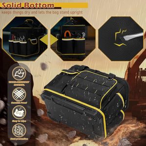 Custom16inch Tool <b>Bag</b> with Rigid Base, Removable Dividers, Heavy-duty Waterproof Tool <b>Tote</b> with Multiple Pockets for Power Tools - Product Image 2