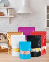 Bolsas de Embalaje de Aluminio Laminado con Ventana Transparente a Prueba de Olores, de Grado Alimenticio Premium, Reutilizables, con Logotipo Personalizado para Envasado de Alimentos