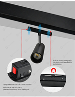 Tuya 48V 20Mm Permukaan Tersembunyi Dipasang Rel Cahaya Jalur Magnetik Fokus Dapat Disesuaikan Zoomabl Cob 20W Led Magnetic Track Spot Light