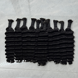 Cabello Virgen Camboyano con Ondas Profundas para Trenzas, Cabello Humano con Doble Trama a Máquina, Color Negro Natural, Textura Suave y Lisa - Product Image 1