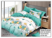 Vente en gros de parure de lit king size 7pcs en 1 parure de couette parure de lit en coton 3 places rideaux de lit