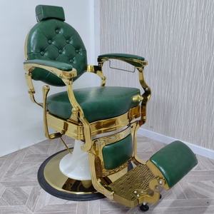 K Luxury Best-selling <b>Retro</b> Black Gold Rotary Lift Big Pump Oil Head Barber <b>Chair</b> for Barber Shop and Beauty Shop - Product Image 6