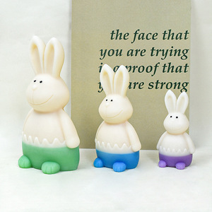 Moule en silicone Lapin <span class=keywords><strong>pour</strong></span> bougies d'aromathérapie, fabrication DIY de bougies parfumées, ornements en plâtre et savons parfumés animaux – Collection Pâques - Product Image 5