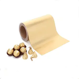 Emballage imprimé de qualité alimentaire, feuille d'aluminium d'emballage de couleur bonbon au chocolat