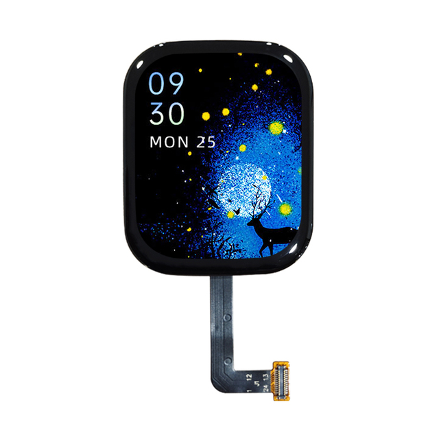 2.04 Inch 368*448 QSPI AMOLED Screen with Touch Panel 2.5D Corning Cover Glass for Smart Watch 24Pin OLED Display LCD Module