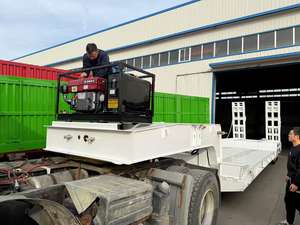 油圧延長可能3軸20 50トンフラットベッドグースネックマフィローボーイローベッドRgn 100トンローボーイセミトレーラー - Product Image 5