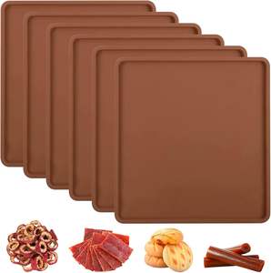 Feuilles de cuisson en silicone réutilisables antiadhésives résistantes aux hautes températures avec bords pour déshydrateur, idéales pour fruits, viande et légumes - Product Image 1