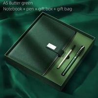 Carnet de notes personnalisé A5 en cuir PU, journal d'affaires, clé USB avec boîte cadeau, sac cadeau, coffret cadeau d'entreprise pour employés