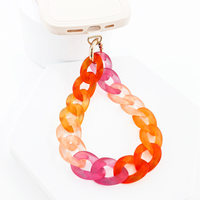 Nouvelle Coque Courte Tendance et Colorée pour Téléphone Portable avec Breloque Anti-perte, Sangle de Sécurité en Acrylique, Lanière Facile à Installer pour Femmes et Filles
