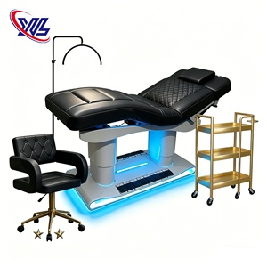 Table de massage moderne en tissu capitonné pour salon de beauté, lit de <span class=keywords><strong>spa</strong></span> électrique réglable à 4 moteurs pour traitement de ventouses - Product Image 6