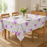Nappes carrées Xin Shu gris et rose pour tables de 132*178 cm - Nappes jetables et imperméables pour tables de 3 pieds x 5 pieds