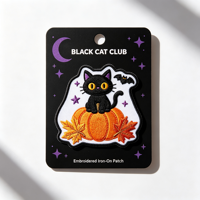 Patch brodé thermocollant personnalisé ODM/OEM pour Halloween, applique effrayante pour l'artisanat, les cadeaux de fêtes, les vêtements, les sacs, les chapeaux et le bricolage