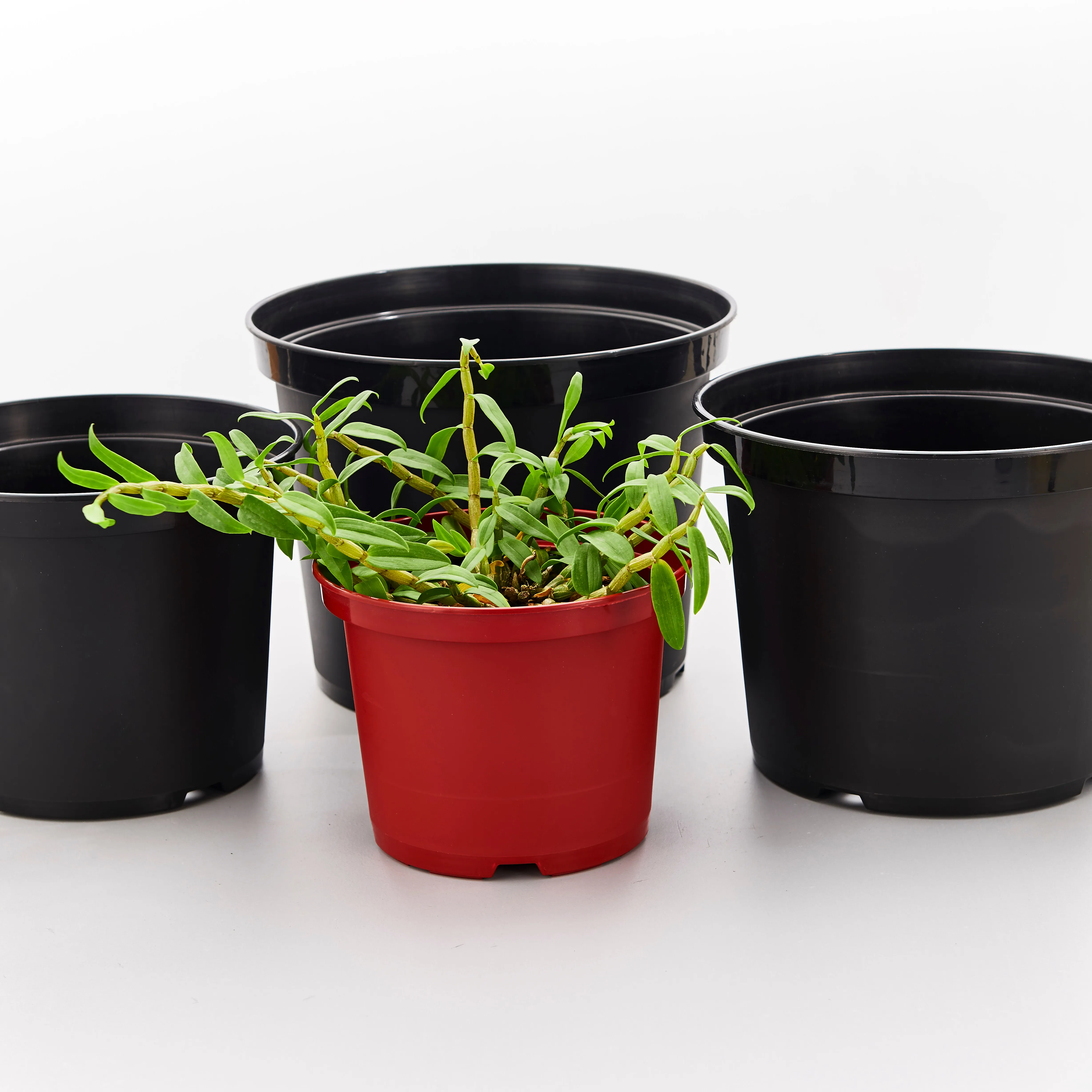 Berçário de plantas preto de galão de plástico 1 2 3 4 5 6 7 10 15 20 25 60 vasos de plantas