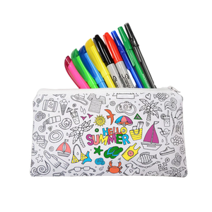 Op Maat Gemaakte Witte Canvas Kleurtas Voor Kinderen Diy Art Graffiti Cartoon Party Kids 'Tekening Speelgoed - Product Image 4