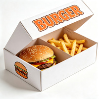 Boîtes en papier pour hamburgers à emporter, vente en gros, personnalisées pour hamburgers, frites, emballage