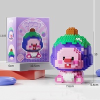 SAMLOK Juego de Bloques de Construcción de Plástico ABS con Forma de Fruta de Castor Pequeño de Dibujos Animados, Escala 1:36, para Niños de 5 a 7 Años