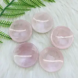 Rose Quartz Bowl High Quality Natural Transparent Healing Rose Quartz Pink Rose Crystal Bowl Decoration