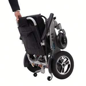 Silla <span class=keywords><strong>de</strong></span> Ruedas Eléctrica Plegable <span class=keywords><strong>de</strong></span> Aleación <span class=keywords><strong>de</strong></span> Aluminio con Cuatro Ruedas Sólidas y Batería Extraíble - Product Image 1