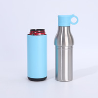 Bouteille d'eau isotherme en acier inoxydable 400 à double paroi de 304 ml au design unique avec porte-canette