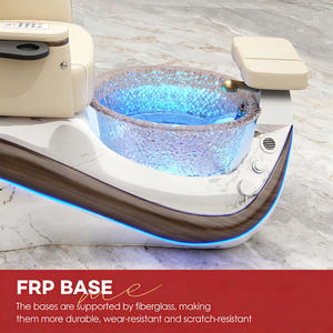 Luxury Wholesale Beige Modern Throne Professional <b>High</b> <b>Back</b> Foot Spa Massage Manicure Pedicure Chairs for Nail Salon - Product Image 4
