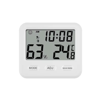 Thermomètre hygromètre numérique compact pour intérieur avec support magnétique en plastique, fonction d'alarme pour la maison et le bureau