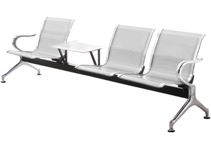 Chaises d'attente 3 places en acier inoxydable, très demandées, pour salon, salle d'attente ou bureau - Product Image 4