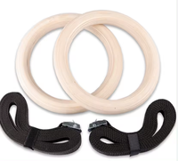 Vente en gros Fabricant chinois Anneaux de gymnastique en bois avec boucle à came réglable et longues sangles anneaux d'entraînement antidérapants