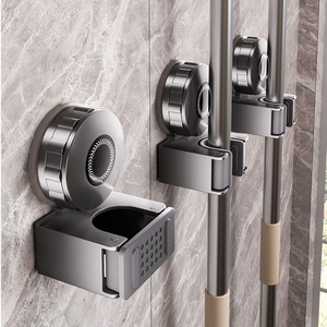 <b>Suction</b> Cup Mop Holder Rectangular Wall Mounted Durable Storage Rack For Bathroom <b>Shower</b> Doors - Product Image 1