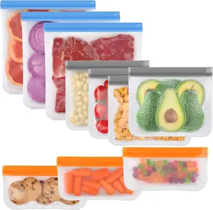 可重复使用、防漏和安全的拉链冷冻袋食品储存适用于蔬菜、水果、腌肉、旅行用品