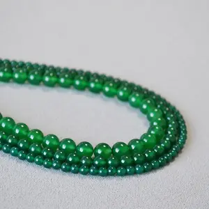 2024 Nieuwe Inzendingen Elegante Minimalistische Ijsgroene Agaat Jade Kralen Choker Kettingen 4Mm/6Mm/8Mm