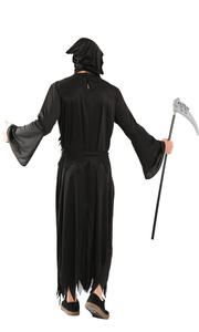 Scary Cos Ghost Fancy Dress Fiesta <span class=keywords><strong>de</strong></span> Halloween Horror Hombres Cuerda negra Cosplay Grim Reaper Disfraz - Product Image 4