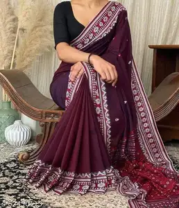 Assam Handwoven Khadi Cotton Saree Pure Mercerized Cotton Saree With Blouse Piece Dongria khadi Dolaberi Sari Begumpuri Jamdani