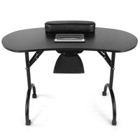 Table à ongles portable table de manucure table à ongles pliante noire avec échappement salon de beauté bureau à ongles