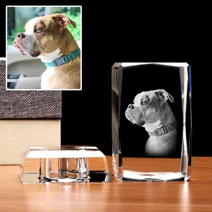 Moldura de fotos de cristal quadrada personalizada, moldura de fotos com o amor de vidro da imagem personalizada permanentemente