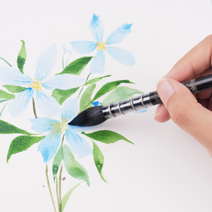 Pinceaux d'artiste professionnels personnalisés en poils d'écureuil naturels, pinceau pour peinture à l'aquarelle avec manche en bois, logo <span class=keywords><strong>sur</strong></span> toile - Product Image 5
