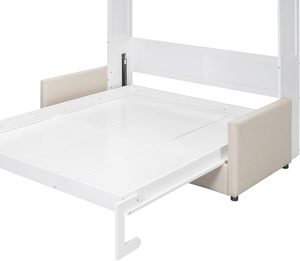 Lit Murphy mural blanc <span class=keywords><strong>Queen</strong></span> avec armoire de rangement, moderne, pliable, gain de place, lit dissimulé, en stock aux États-Unis, de Houston, Texas - Product Image 6