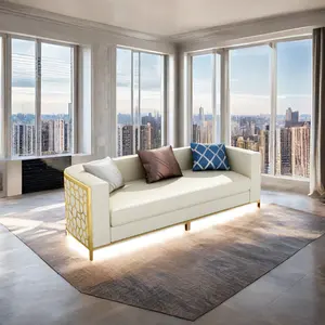 佛山后现代真皮沙发套装新设计简约新古典主义造型奢华客厅家具