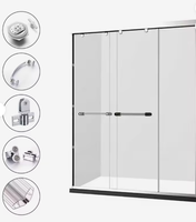 Joint d'étanchéité en plastique pour porte de douche en verre avec joint de charnière à bulles souples, accessoires de salle de bain