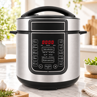 Panci Presto Listrik Digital 6L 1000W dengan Menu Preset, Peralatan Dapur Rumah Tangga dari Baja Anti Karat