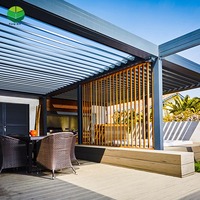 Système de toit à persiennes étanche Hardtop Alun Barbecue Garden Bioclimatic Pergola Supports 4X4 Kit Pour l'extérieur