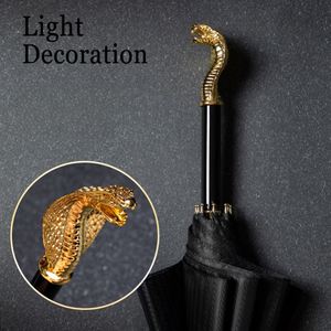 Parapluie d'entreprise avec poignée serpent-dragon dorée, revêtement nano imperméable, tissu, 8 baleines, armature en alliage de fibre de verre, emballage coffret cadeau - Product Image 1