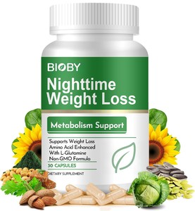 Cápsulas Bioby OEM de Marca Privada para Pérdida de Peso Nocturna, <span class=keywords><strong>L</strong></span>-Glutamina, Aminoácidos, Apoyo al Metabolismo, Sin OMG, 30 Unidades - Product Image 1