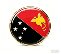 GREPAS GIFTS Épinglette ronde de 1 pouce avec drapeau de la Papouasie-Nouvelle-Guinée, pour chapeau ou revers, thème patriotique mondial