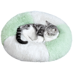 Lit pour chat en fourrure synthétique super douce et longue, écologique, pour l'hiver, pour chats, chiens, petits animaux, luxueux, rembourré d'éponge - Product Image 1