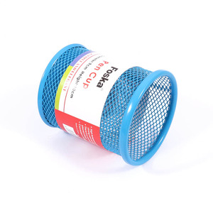 Semplice ed elegante stile industriale 4 colori <span class=keywords><strong>rosa</strong></span> verde blu viola rotondo rete metallica portapenne in metallo per ufficio cancelleria - Product Image 3