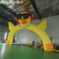 Arche de Canard Cool Gonflable Personnalisée Modèle de Canard Jaune avec Ailes Porte Musicale de Canard pour Décoration d'Entrée de Fêtes de Festival de Musique