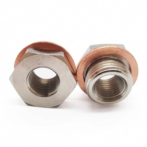 อะแดปเตอร์เกลียวตัวผู้ M18x1.5 เป็นตัวเมีย M12x1.25 พร้อมแหวนทองแดง, ตัวเชื่อมต่อระบบไอเสียรถยนต์แบบเหล็กกล้าคาร์บอนชุบนิกเกิล - Product Image 3