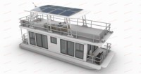 Bateau-maison de luxe en aluminium avec cuisine de 2 chambres et terrasse sur le toit pour entreprise de location de vacances