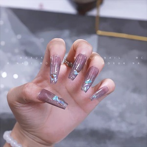 1440 قطعة بالجملة من إكسسوارات الأظافر أورورا، أحجار الراين غير المنتظمة ذات القاع المسطح بلون أرجواني شبحي، ملصقات متنوعة للأظافر - Product Image 1